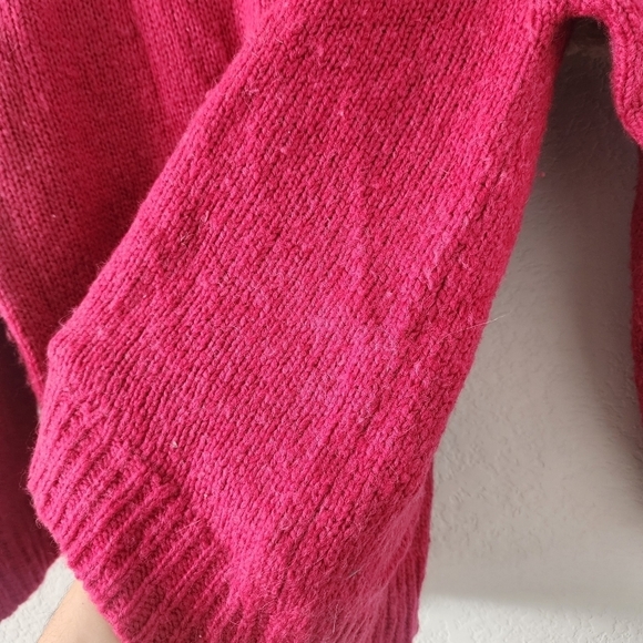 J. Crew Button Shoulder Alpaca Wool Knit Crewneck Pink Sweater Minimalist S - Picture 8 of 12